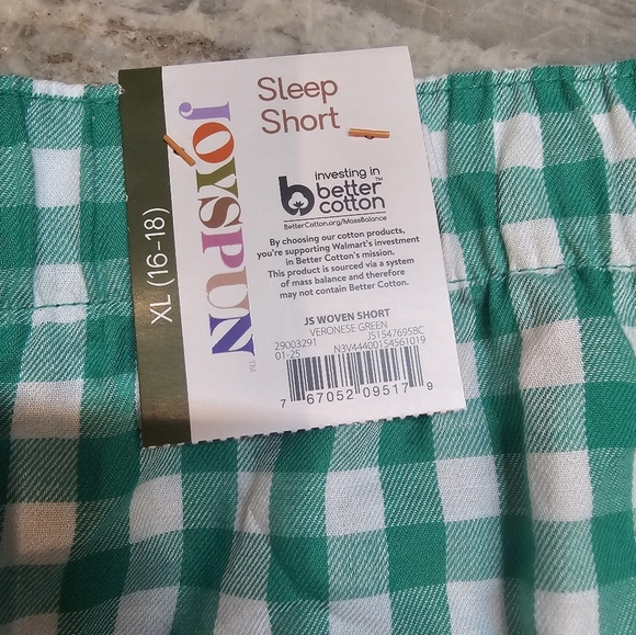 NWT Joyspun Green Gingham Sleep Shorts Size XL (16–18) – Cotton Rayon Lounge Pj - Picture 4 of 7